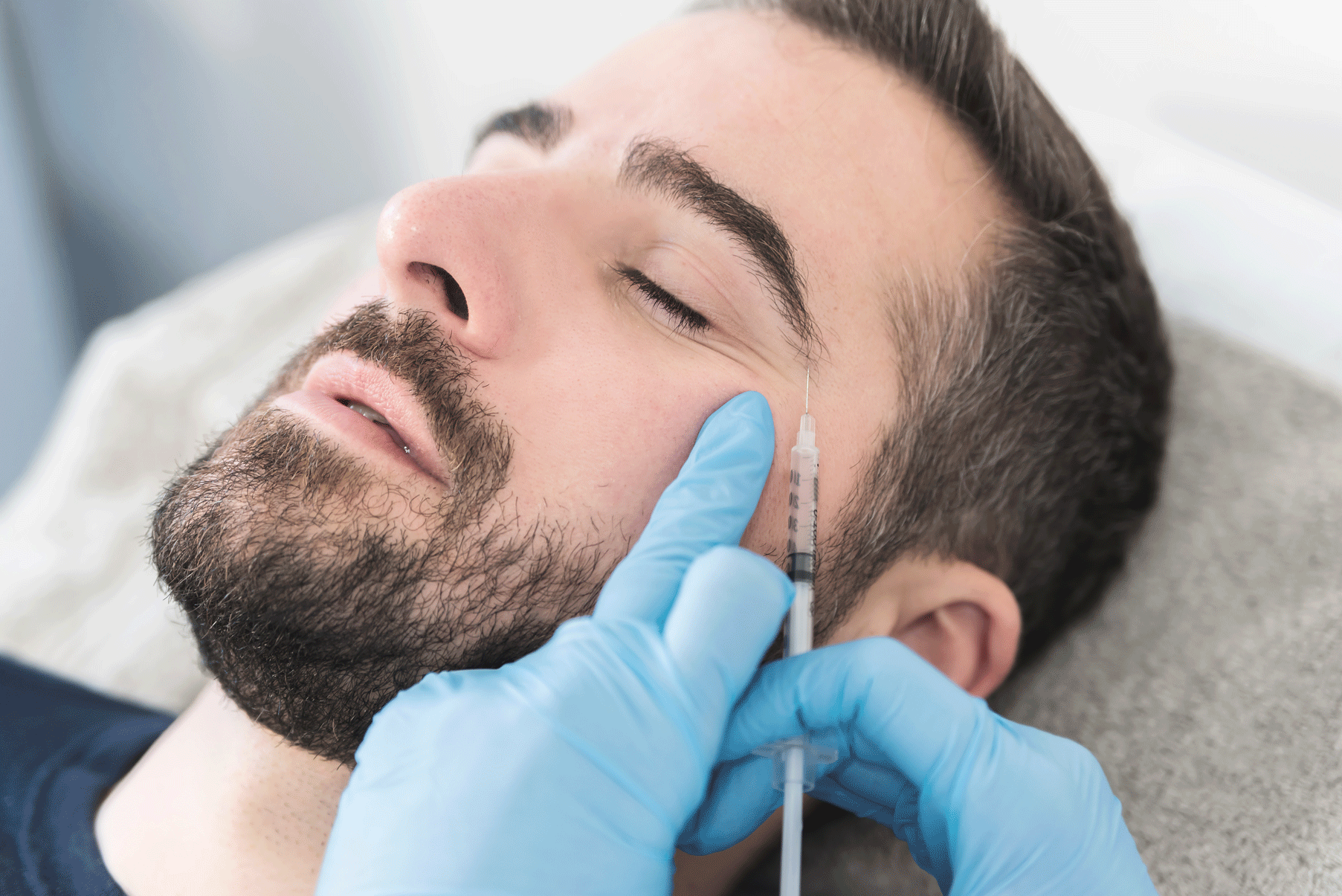 Man receiving a Botox treatment